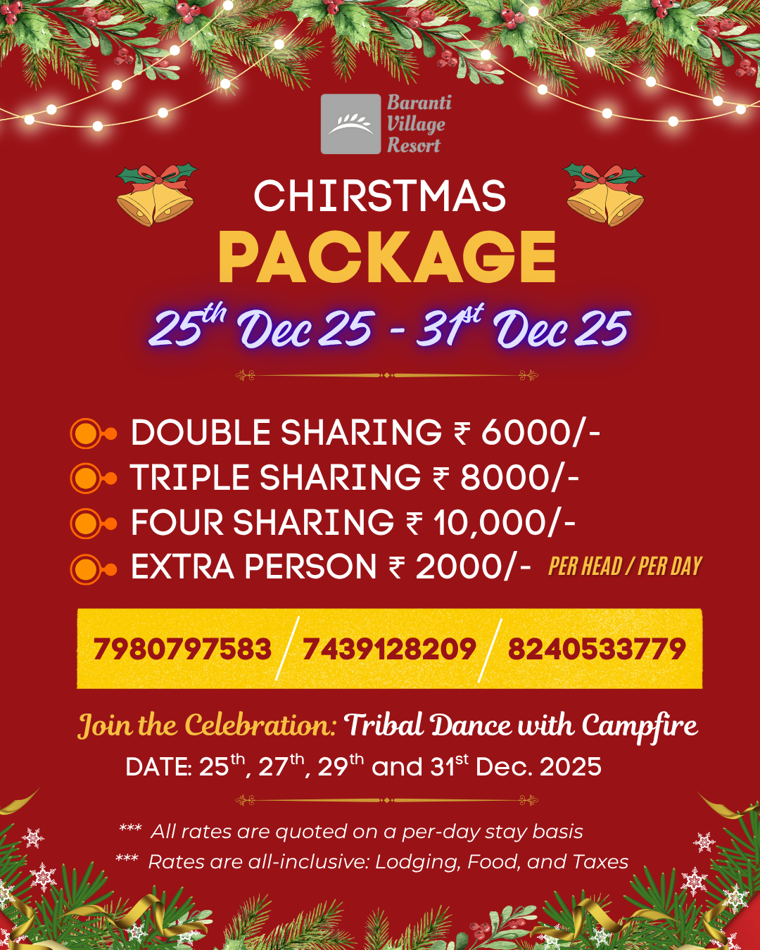 Christmas Packages 2025 at Baranti Village Resort Christmas Packages 2025 at Baranti Village Resort